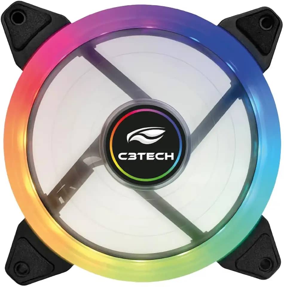C3Tech Cooler Fan para Gabinete F11-L220RGB 12CM com iluminacao RGB e conector ARGB 6 pinos