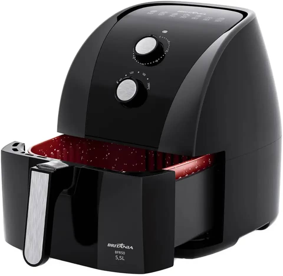 Fritadeira Air Fryer Britânia 5,5L 1500W BFR50 Redstone 127V