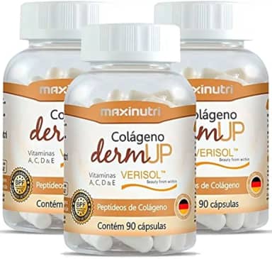 Colágeno Hidrolisado DermUp Verisol - 3 unidades de 90 cápsulas - Maxinutri