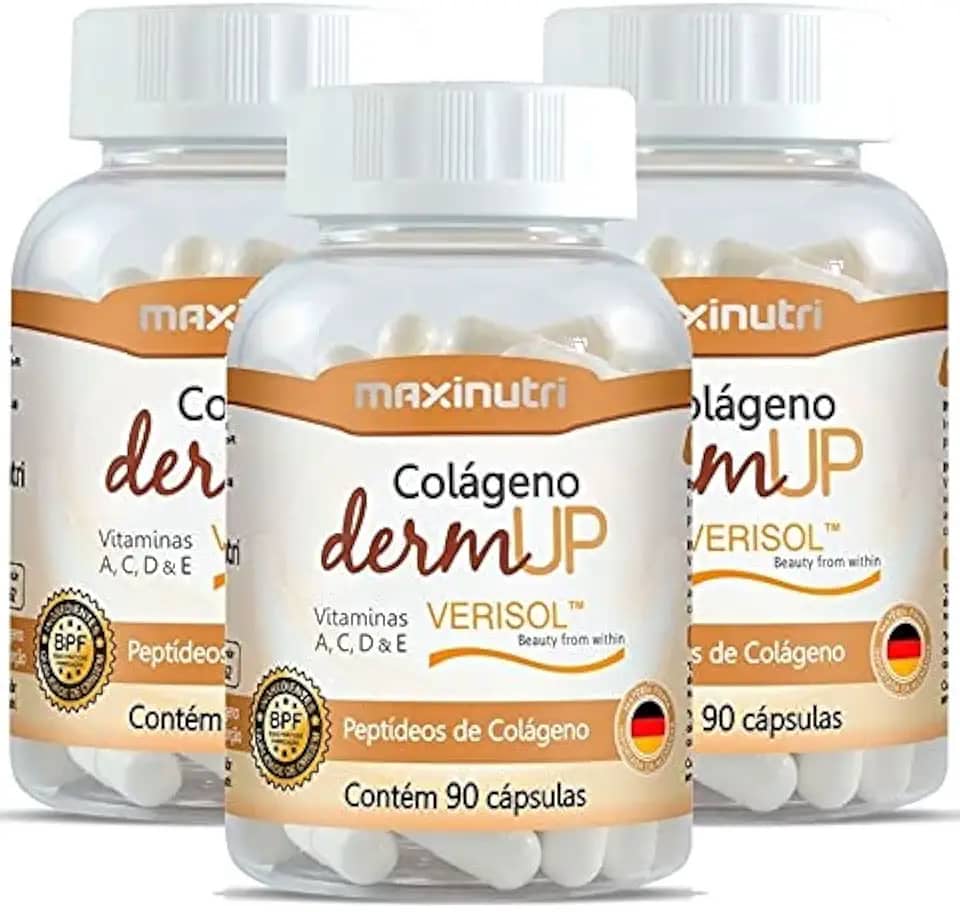 Colágeno Hidrolisado DermUp Verisol - 3 unidades de 90 cápsulas - Maxinutri