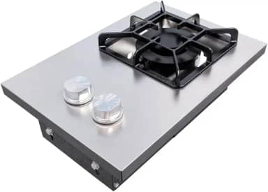 SeveSort Grill Cooktop a Gás Industrial de Embutir, Inox, Grelha 20x20 cm, Queimadores Duplos (Cooktop 1 Boca)