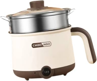 SiaBiced Panela elétrica quente, panela preguiçosa, mini de ramen, multiuso para sopa, macarrão de arroz, quente, com Vaporizador de aço