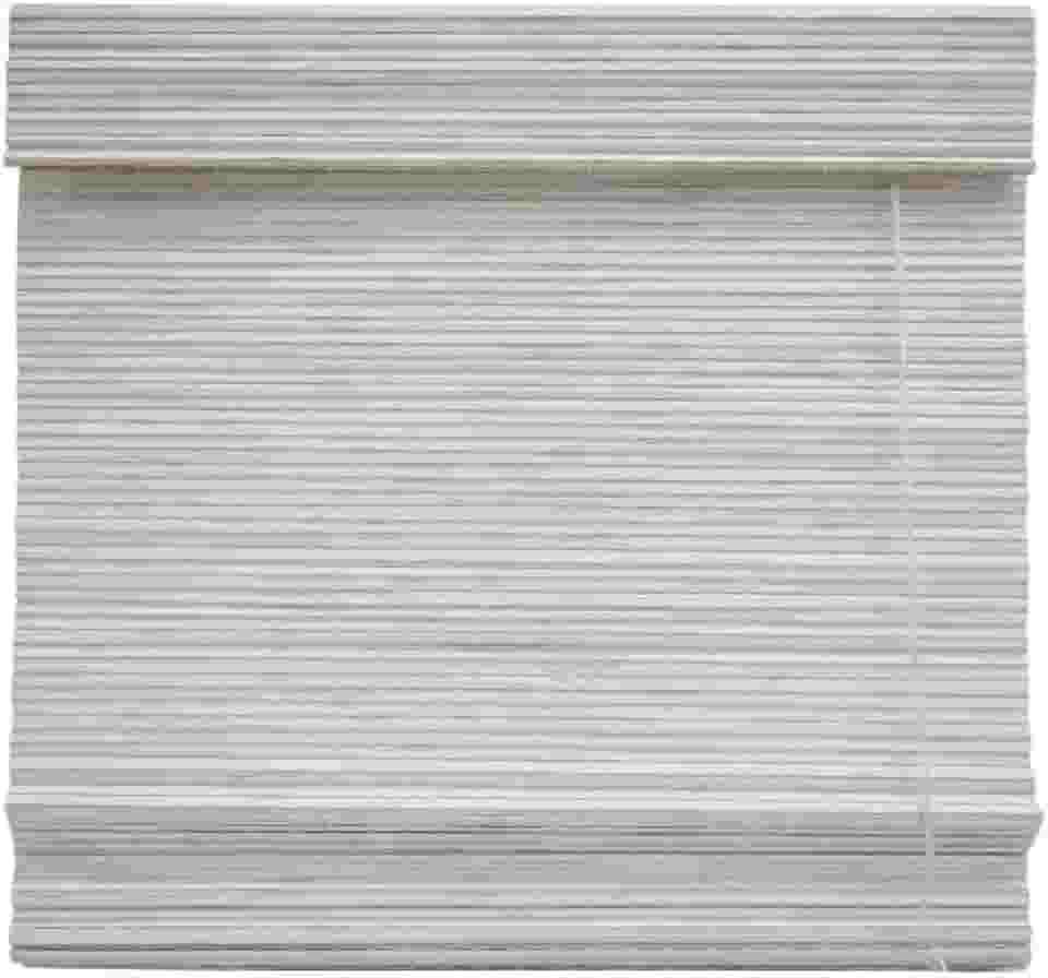 Persiana Bambu Romana Block Branca 180 (L) X 160 (A) cm Cortina Madeira C/Bandô 1,80 x 1,60