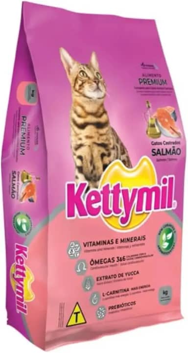 Ração Gatos Castrados Salmão Kettymil 10,1kg