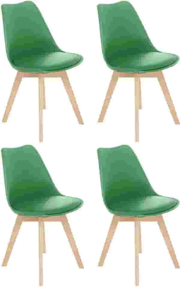 Loft7, Kit 4 cadeiras jantar cozinha Leda Eames com assento estofado