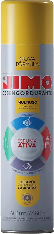 Desengordurante Jimo 400ml Alta Eficácia Gordura Parede Cerâmica Rejunte Air Fryer Coifa Exaustor Forno Fogão Forninho Churrasqueira