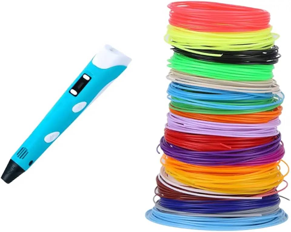 KIT Caneta 3D Mais Pacote Com 20 Cores De Filamento Impressora Portátil, Velocidade Ajustável
