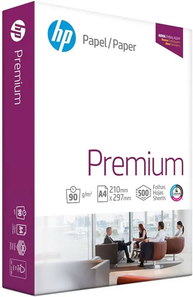 Papel Sulfite A4, HP Premium, 90g, Branco, 500 Folhas