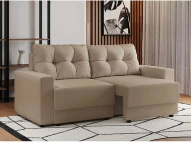 Sofá 2 Lugares Retrátil Lubeck Linho Bege