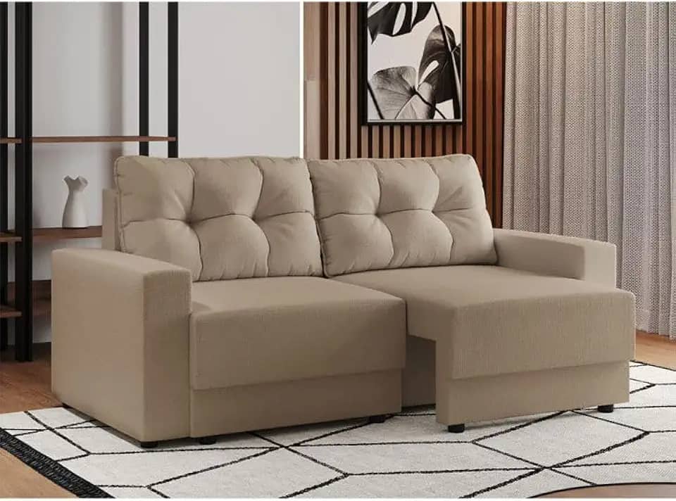 Sofá 2 Lugares Retrátil Lubeck Linho Bege