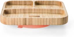 Prato Quadrado com Divisórias e Ventosa Bam N' Boo 6+M Rosa Fisher Price - BB1173