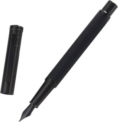 Hongdian Caneta Tinteiro Floresta Negra Ponta Fude Bent Nib, Design Clássico com Conversor e Conjunto de Estojo para Canetas de Metal