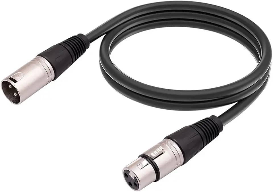 PlusCable Cabo de audio para Microfone Canon XLR macho para XLR femea CANON30 Preto, conexoes em metal, 3 metros