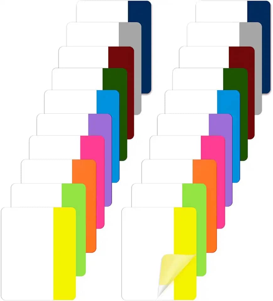 400 peças, abas adesivas de 5 cm para cadernos, marcadores de página reposicionáveis e graváveis, guias de página para livros, pastas de arquivos (10 cores)