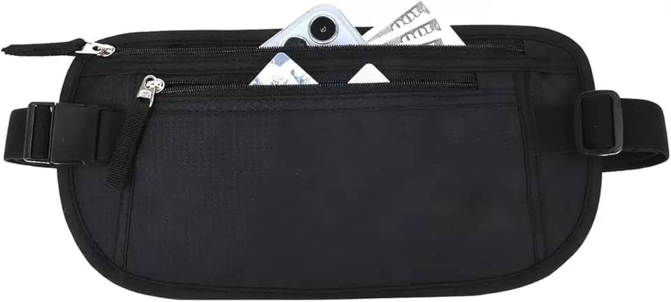 Doleira Porta Dólar Viagem Documento Passaporte pochete Porta dinheiro cinto elástico Anti Furto Viagem