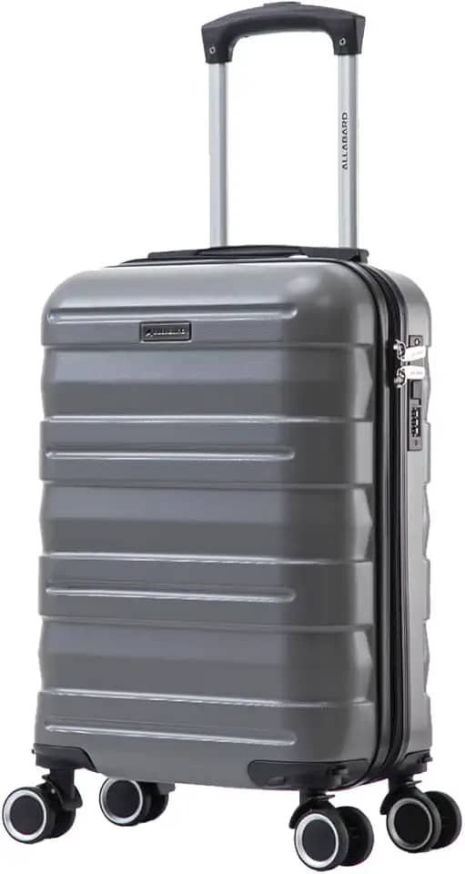 Mala de Viagem Bordo 8kg Allabard ANAC Regulamentada Avião Medidas Aceitas Voos Rodinhas 360° Removíveis (P045 Cinza)