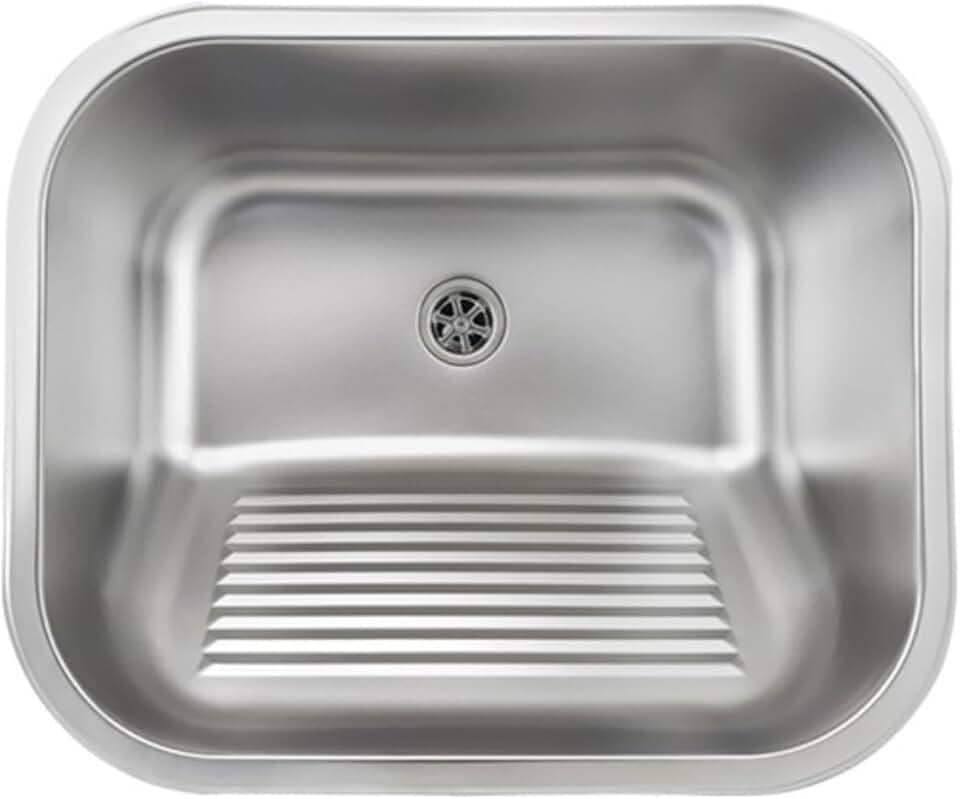 Tanque para Lavanderia Monobloco em Aço Inox Escovado 55x45 com Válvula