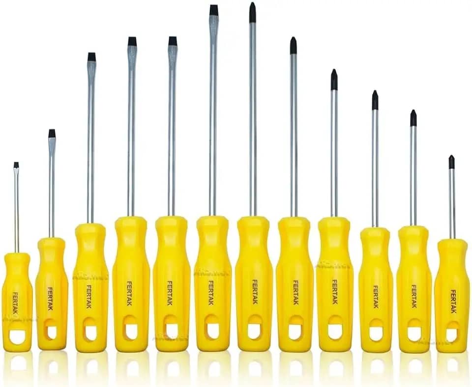 Kit Jogo Chave De Fenda E Phillips 12 Peças De Aço Profissional