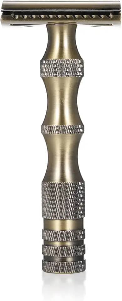 Aparelho de Barbear Manual Vintage para Homem - Design Lâmina Afiada Grip Confortável Metal Duradoura Versátil Prático Compacto Portátil Uso em Viagens e Casa