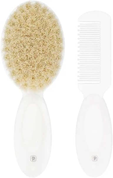 Pimpolho Kit Pente E Escova De Cerdas Naturais Para Bebê