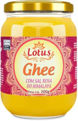 Manteiga Ghee com Sal Rosa do Himalaya - Lotus - 200g - Ayurveda - Manteiga Indiana Zero Lactose