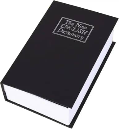 Cofre Camuflado Com Chave em Formato de Livro 18X12cm (Preto)