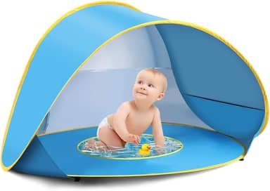 Barraca de Praia, Barraca Praia, Barraca de Paia com Piscina, Tenda para Piscina de Bolinhas, Tenda de Praia, Barraca, Cabana, Tenda, Proteção UV à Prova Vento, 130 * 85 * 70 cm