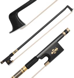 Arco Violino 4/4 Fibra de Carbono, Arco para Violino, Ebony Latao Esculpido