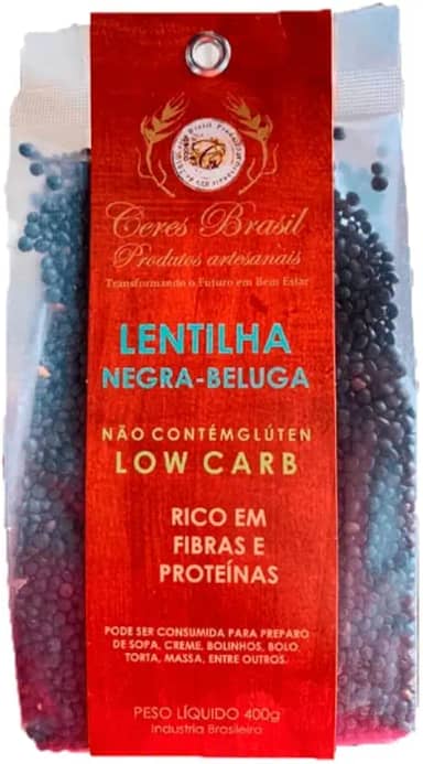 Kit 3X: Lentilha Beluga Negra Sem Glúten Ceres 400g