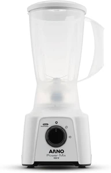 Liquidificador Arno Powermix 550W LQ12, Branco, com 4 Lâminas Zelkrom de Aço Inox, Alta Durabilidade e Desempenho Superior, 110V