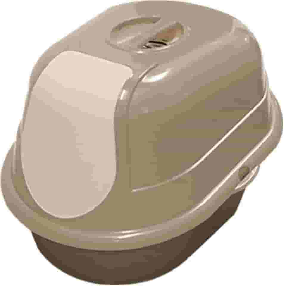 Caixa de areia para gatos jumbo coberta com porta e filtro de carbono – extra grande, design com capuz fechado para controle de odores – fácil de limpar, anti-respingos, para gatos grandes e pequenos