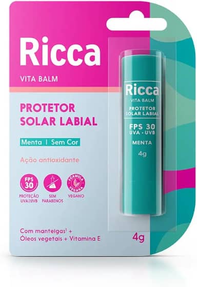RICCA PROTETOR SOLAR LABIAL MENTA FPS30 BLISTER