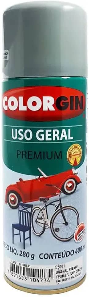 Tinta spray Colorgin Uso Geral Primer secagem rápida 400ml cinza Sherwin Williams