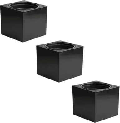 Kit 3 Vasos Autoirrigáveis Liso Cor Preto Cinza Rosa Creme (Preto)