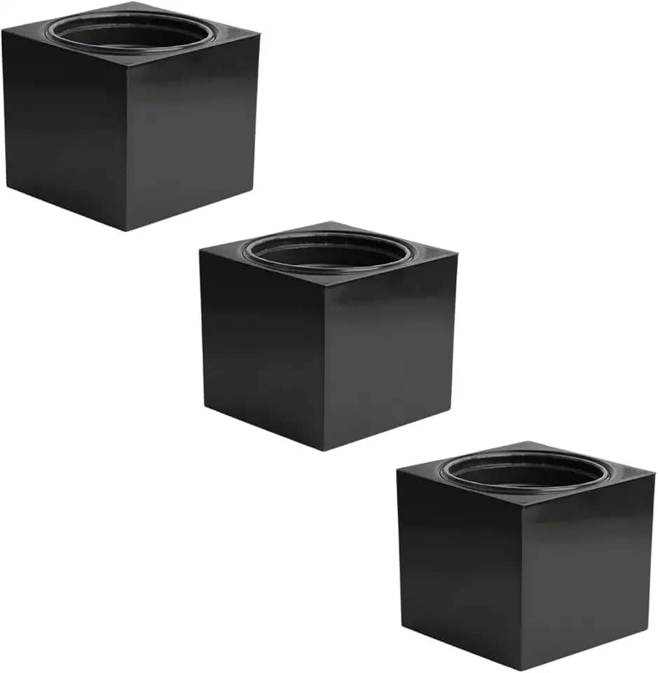 Kit 3 Vasos Autoirrigáveis Liso Cor Preto Cinza Rosa Creme (Preto)