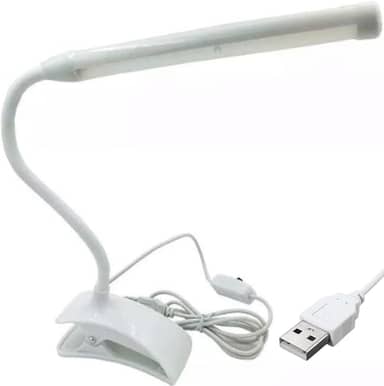 Luminária LED Flexível com Clipe e Cabo USB, 1 Níveis de Iluminação – Ideal para Leitura, Mesa de Estudo, Escritório e Quarto - Lene