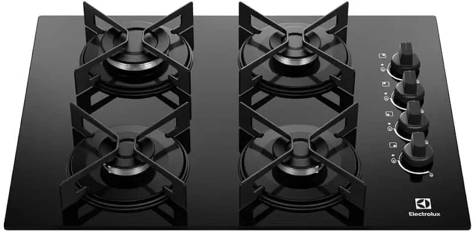Electrolux Cooktop 4 Bocas a Gás Electrolux Mesa de Vidro Efficient Grade de Aço Fosco (KE4GR) Bivolt