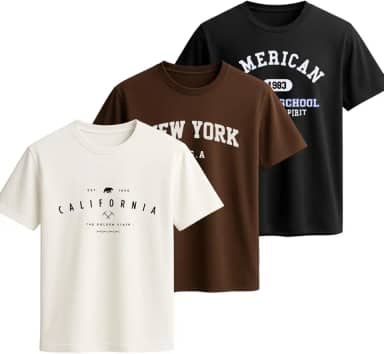 Kit 3 Camisetas Casual Masculina Presente Feita de 100% Algodão Premium Fio 30.1
