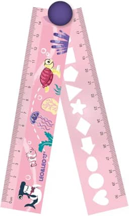 RÉGUA DE PLÁSTICO DOBRÁVEL 15 CM/30 CM FUNDO DO MAR - BLISTER C/ 1 UND LEO&LEO