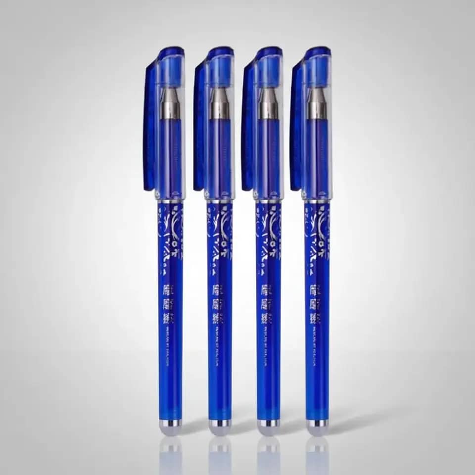 Kit 4 Caneta Apagável Mágica Ponta Fina 0.5mm Azul Fantasminha Canetas Que Apaga