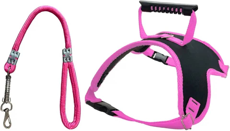 Coleira peitoral amortecedora para cães grandes e médios fortes coleira cachorros(PP,Rosa)