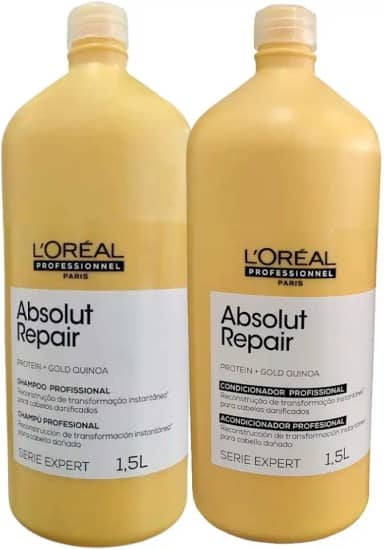 KIT LOREAL ABSOLUT REPAIR GOLD SHAMPOO 1500ML+CONDICIONADOR 1500ML