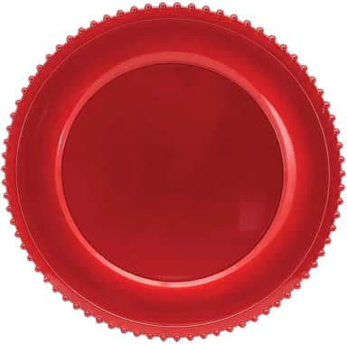 Tuut, Linha Home Decor, Sousplat Com Borda Decorada, Vermelho, 33cm
