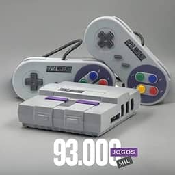 Game Retro Mini Super Nintendo + 93.000 mil Jogos + 2 Controles + todos os Jogos de Snes