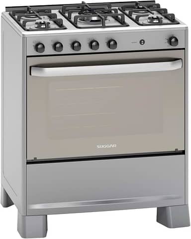 SUGGAR FOGÃO SELECT PRATA MESA DE INOX 5 BOCAS TRIPLA CHAMA TREMPES DUPLAS FERRO FUNDIDO PORTA ESPELHADA ACENDIMENTO AUTOMÁTICO BIVOLT FGISL510PRIX