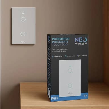 Avant Neo - Interruptor Inteligente Smart Wi-fi 2.4 GHz 1/2/3/4/6/8 Botões com Alexa google 110v/220v Bivolt (2 Botões, Branco)