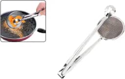 Escumadeira Fritura Pegador Pinça Inox Pastel Batata Frita
