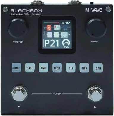 M-VAVE Pedal processador multiefeitos para guitarra, com mais de 80 efeitos embutidos, modelagem de amplificador 44,1 KHz / 24 bits 6 + 1 efeitos simultâneos, bateria recarregável integrada BLACKBOX