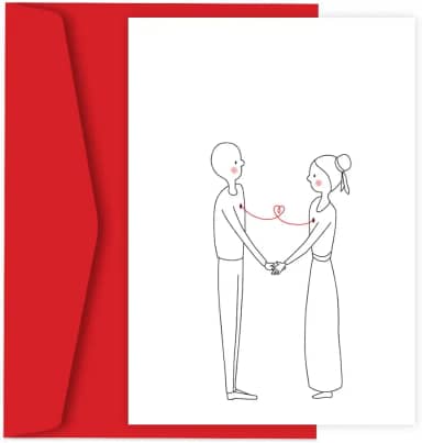 Cartão de Presente Gluuck Fine Line com Envelope, A6 14,8x10,5 cm, Papel Photo Matte 240g/m², (Casal)