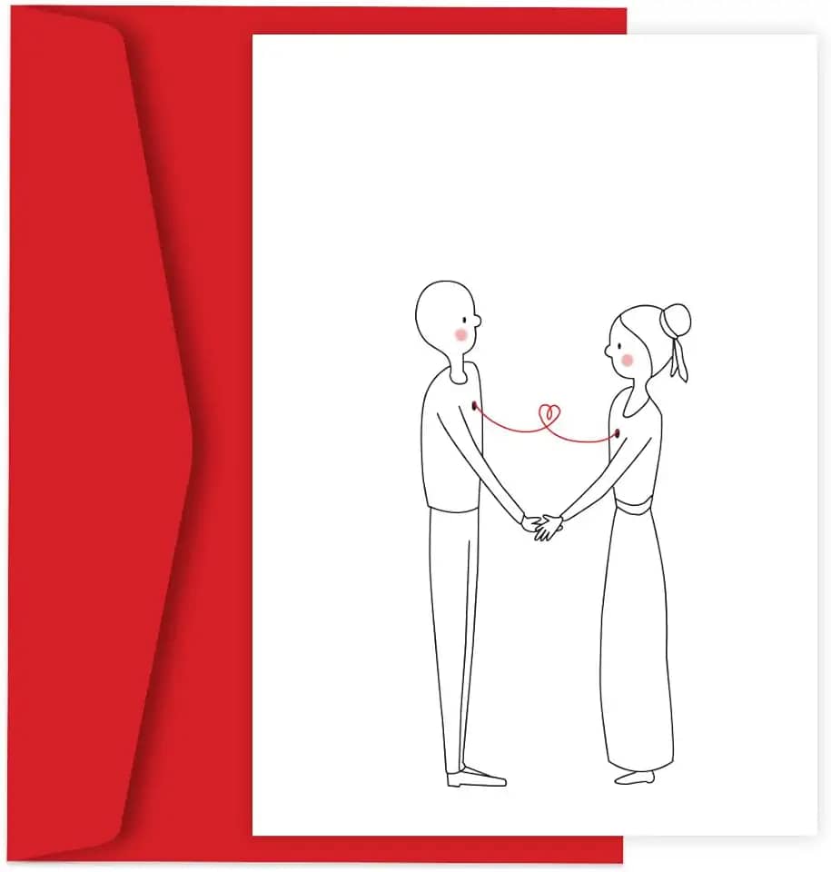 Cartão de Presente Gluuck Fine Line com Envelope, A6 14,8x10,5 cm, Papel Photo Matte 240g/m², (Casal)